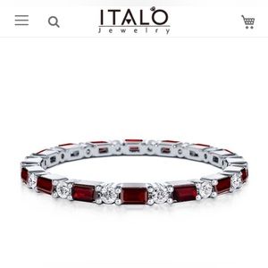 Italo Eternity Wedding Band For Women Garnet Ring Affordable